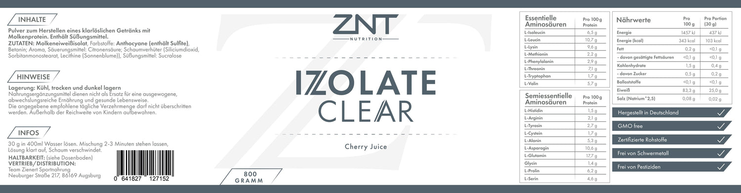IZOLATE CLEAR - ZNT Nutrition