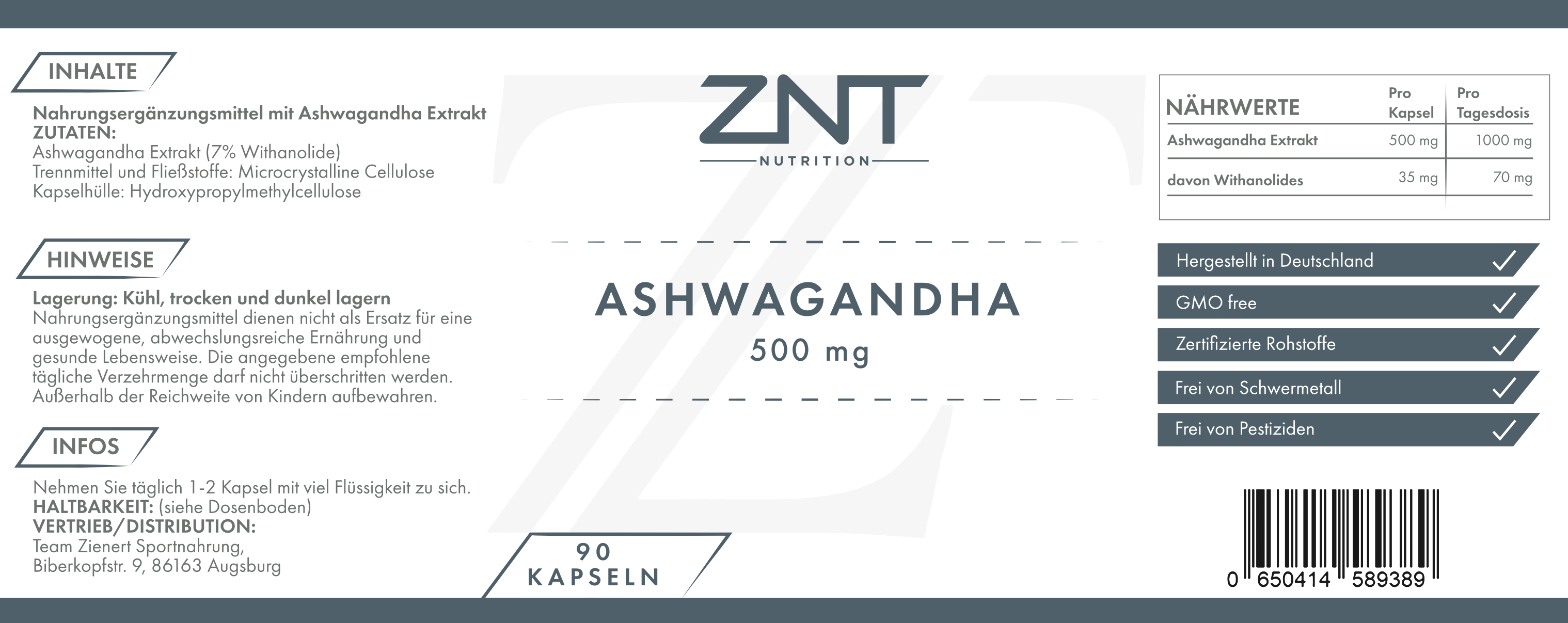 Ashwagandha - ZNT Nutrition