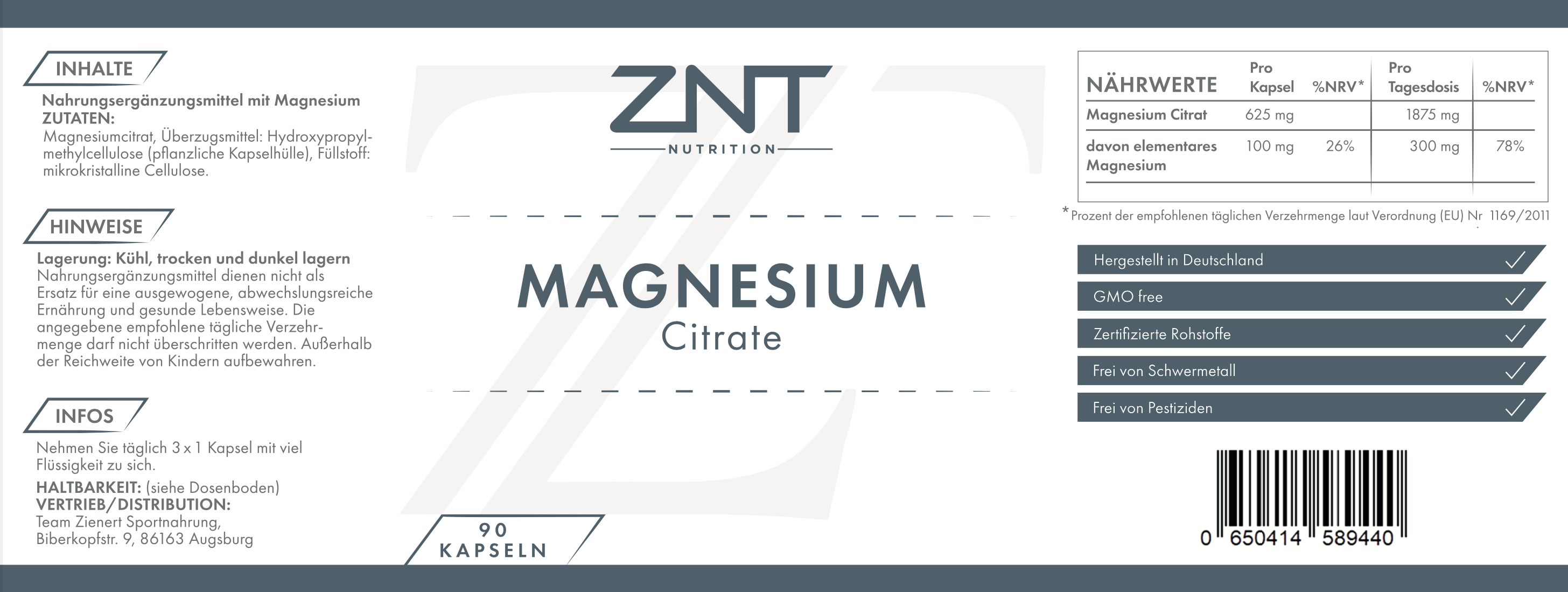 Magnesium Citrate - ZNT Nutrition