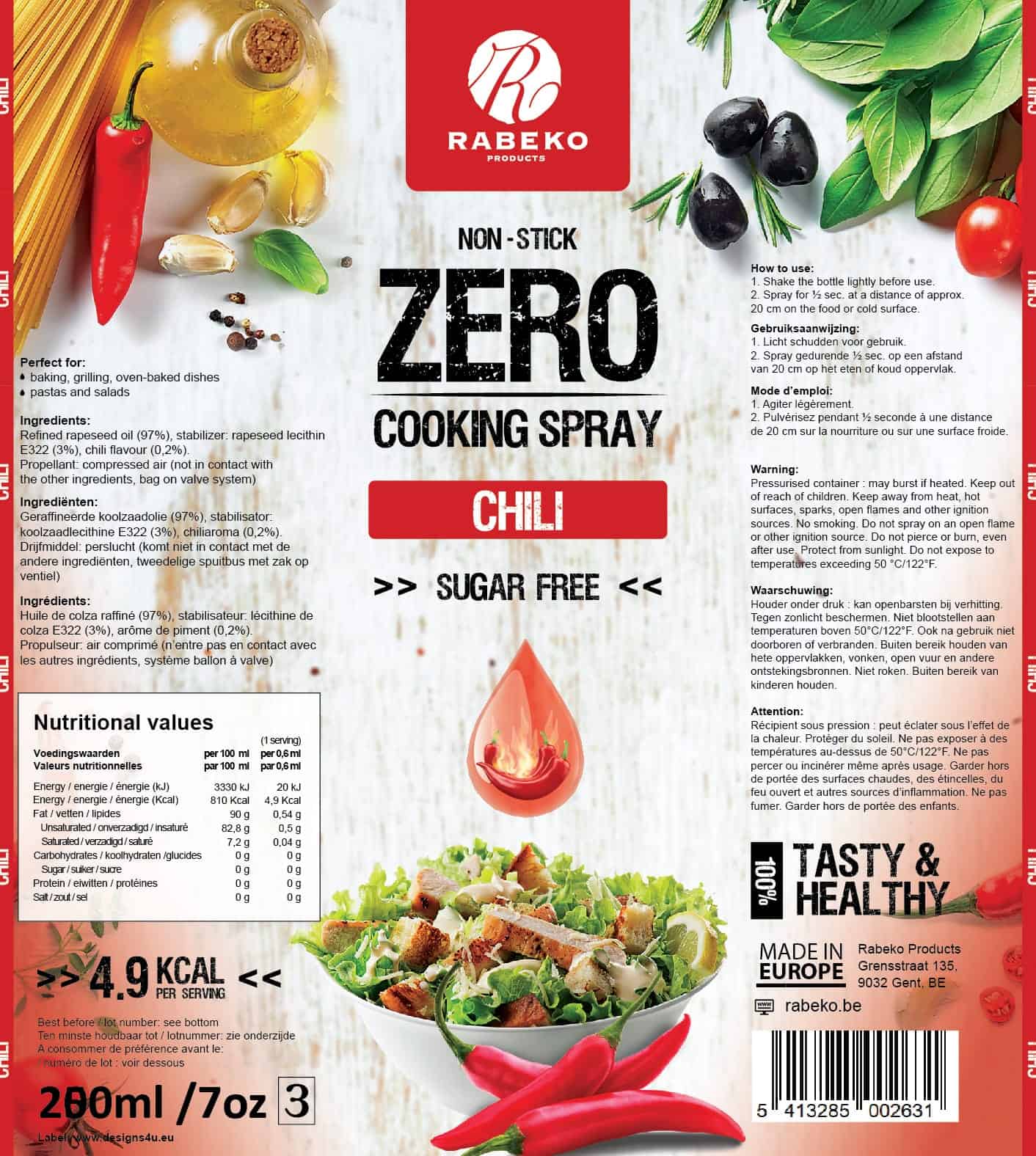 Zero Cooking Spray - 200ml - Rabeko